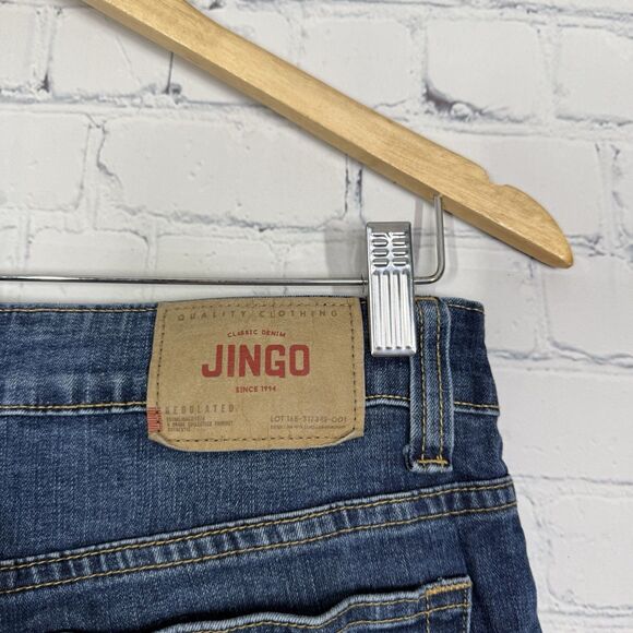 Jingo Jeans 32x31 Mens Blue Denim Straight Leg Relaxed Fit Dark Wash Casual - Picture 6 of 12